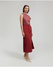 Oxford - Rose Linen Blend Skirt