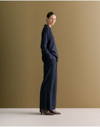 Trenery - Rope Stripe Long Sleeve Shirt in Navy