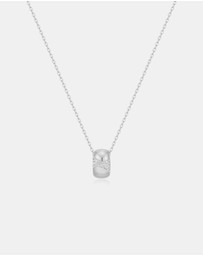 Ania Haie - Ania Haie Silver Puffed Rivulet Pave Necklace