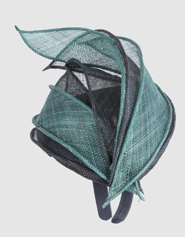 Max Alexander - Pillbox Navy Teal Racing Fascinator