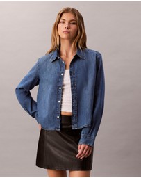 Calvin Klein Jeans - Denim Cropped Button-Down Shirt