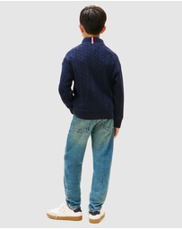 Tommy Hilfiger - Half-Zip Cable Knit Jumper - Teens