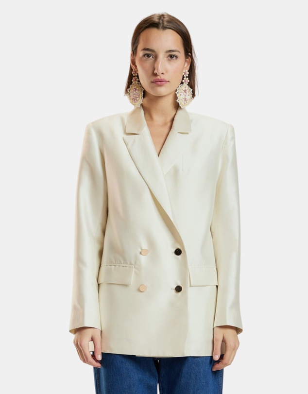 Cynthia Rowley - Silk Wool Double Breasted Blazer