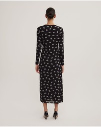 Witchery - Long Sleeve Ruched Mesh Dress