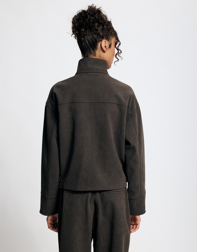 Lover - Lucinda Suede Look Funnel Neck Jacket