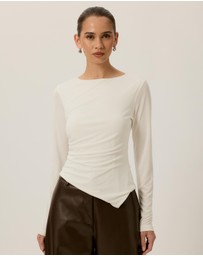 Tussah - Bonnie Asymmetric Ruched Long Sleeve Top