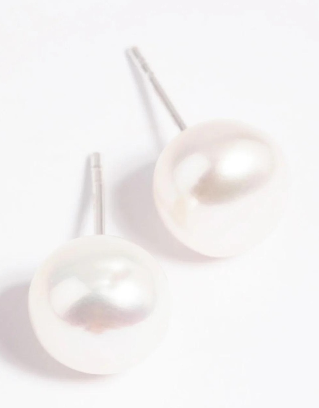 Lovisa - Sterling Silver Freshwater Pearl 10mm Stud Earrings