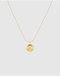 Rosefield - Bold Solitaire Coin Gold-Tone Necklace