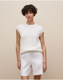 Trenery - Cotton Knit Sleeveless Tunic in White