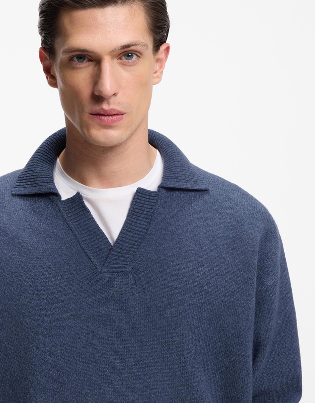 BOSS - Virgin-Wool Sweater With Johnny Collar