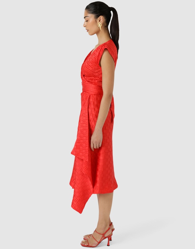 SACHA DRAKE - Crown Wrap Dress In Red