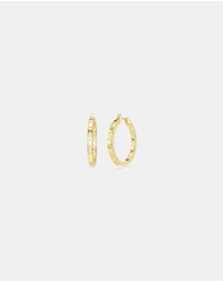 Swarovski - Matrix Hoop Earrings, Round Cut, White, Gold-Tone Plated
