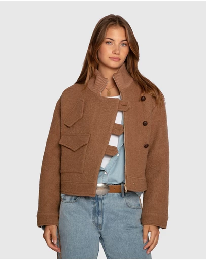 Belle & Bloom - Crystal Skies Cropped Wool Rib Jacket