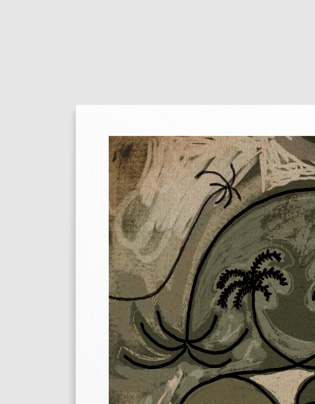 Olive et Oriel - Unwind Along The Palm Path by Shatha Al Dafai Art Print