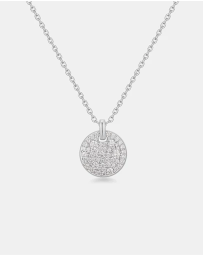 Ania Haie - Silver Large Pave Disc Necklace