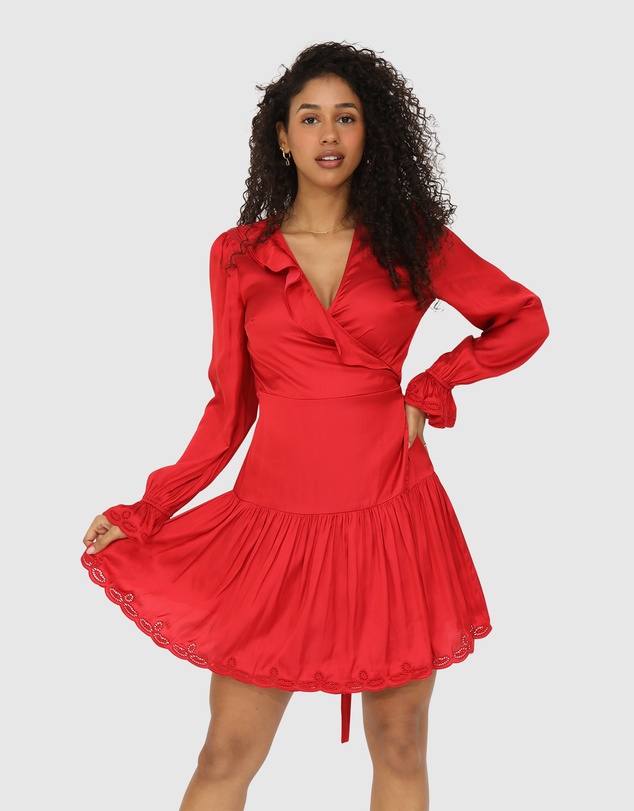 Belle & Bloom - Wild Flower Embroidered Wrap Dress