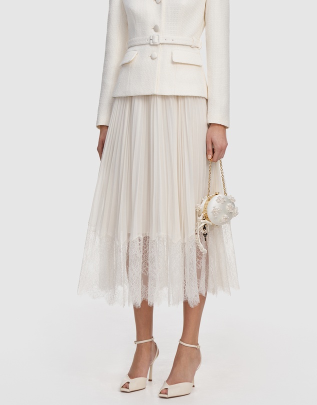 Self Portrait - Boucle Shawl Collared Midi Dress
