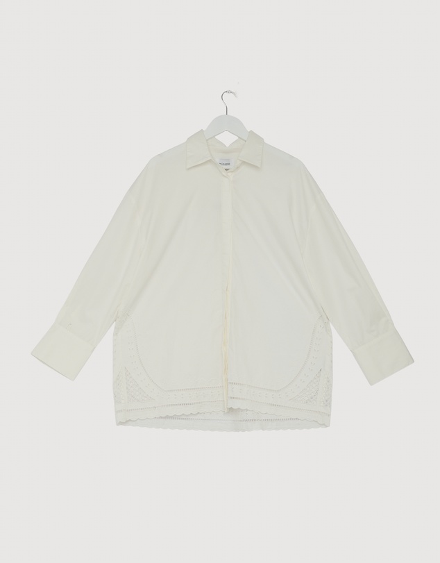 Revibe - Repaired Minima Esenciales Daphne Embroidered Oversized Shirt - AU 12