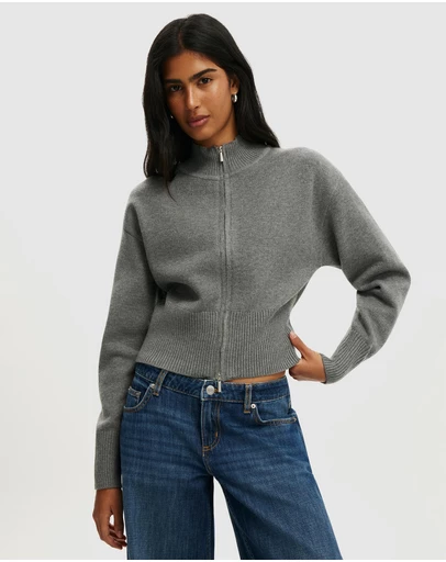 Cotton On - Lotus Cinched Zip Knit