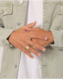 Kuzzoi - ICONIC EXCLUSIVE - Ring Men Compass in 925 Sterling Silver Gold Plated