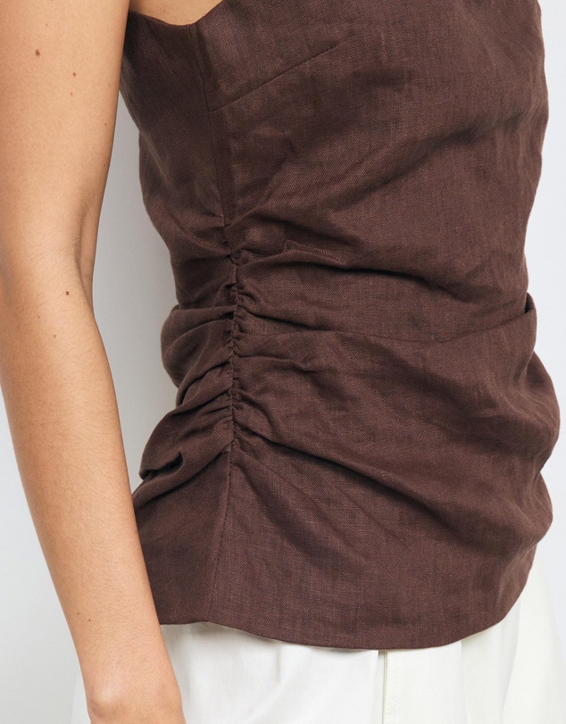 AERE - Penny Linen One Shoulder Top