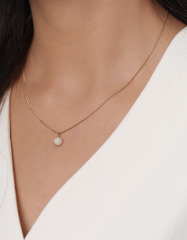 Elli Jewelry - Jewelry Set Moonstone 925 Sterling Silver Gold-Plated