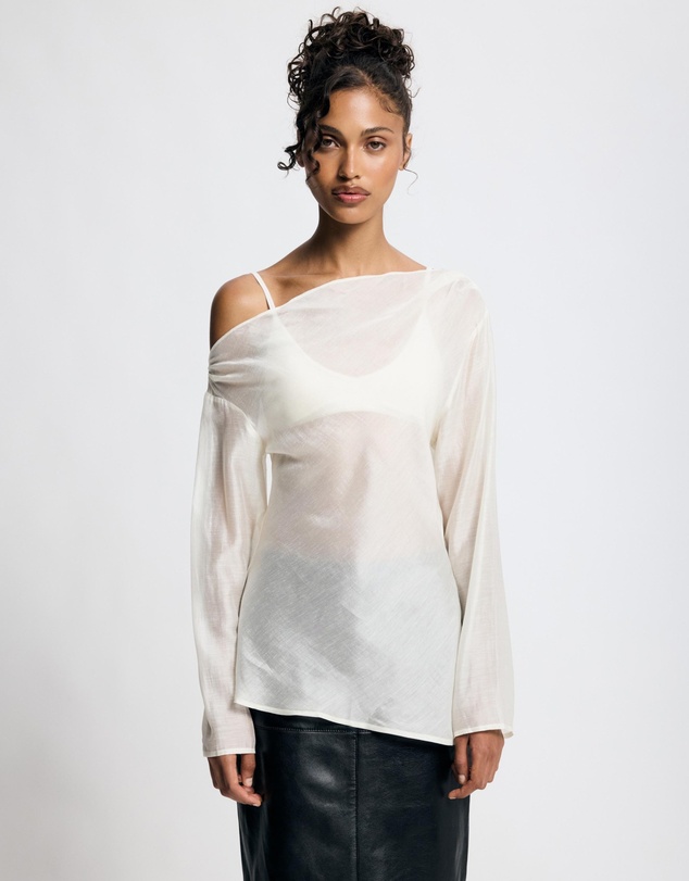Revibe - Repaired Lover Layla LS Asymmetric Sheer Top - AU 6