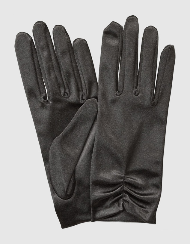 DENTS - Ruched Satin Wrist Length Evening Gloves