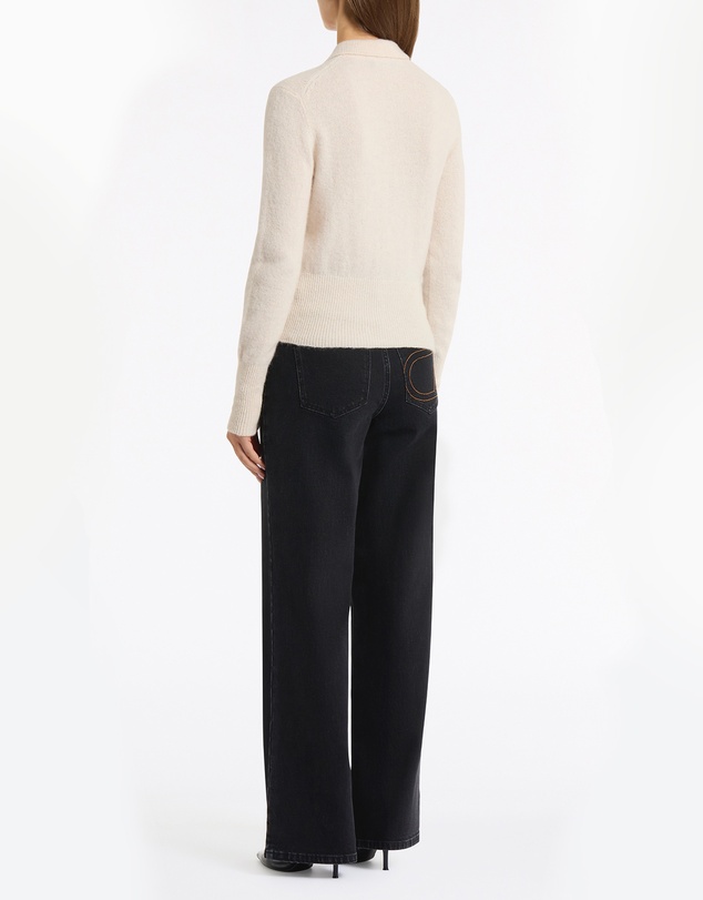 Carla Zampatti - Buttermilk Brushed Wool Knit Polo