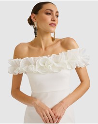 Romance by Honey and Beau - Trevia Frill Neckline Mini Dress