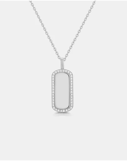 Ania Haie - Ania Haie Silver Sparkling Tag Necklace