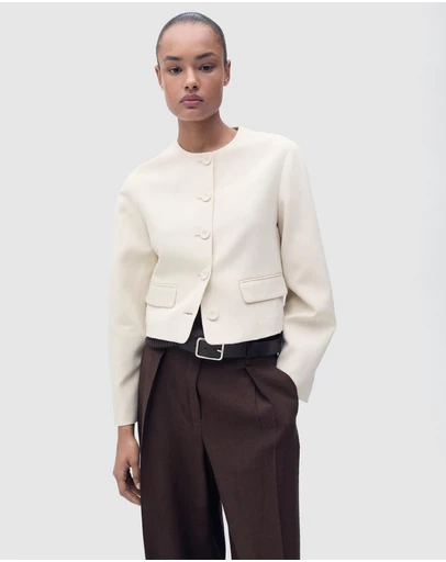 M.N.G - Cris Linen-Blend Jacket With Buttons
