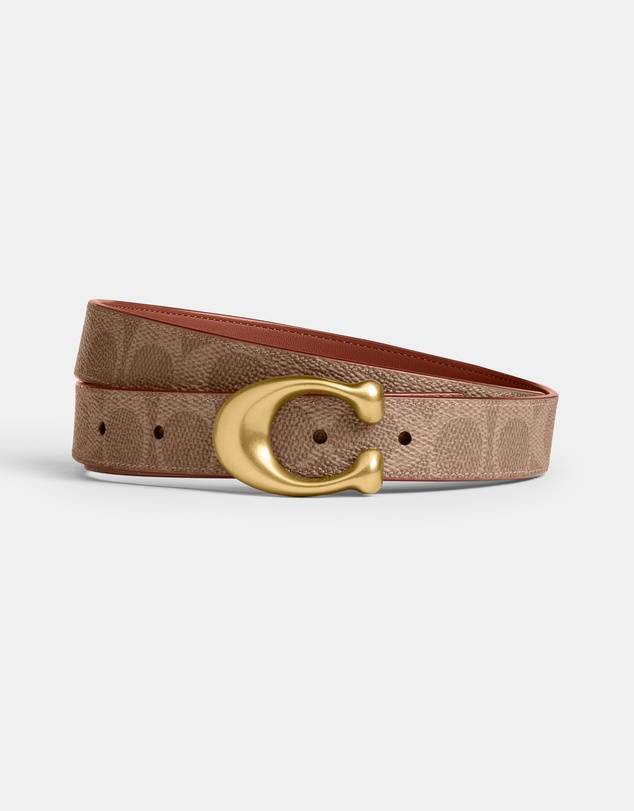Coach - Coated Canvas Signature Sculpted C Reversible Belt