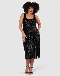 Pink Dusk by Curve Project - Desired Midi Sequin Dress