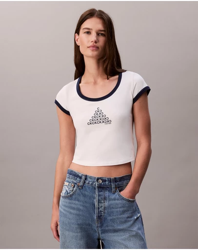 Calvin Klein Jeans - Graphic Scoop Neck Baby Tee