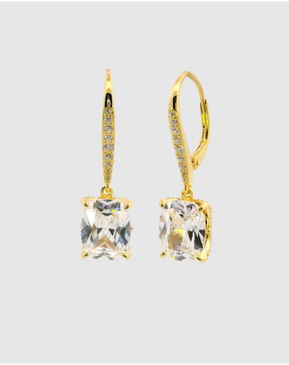 Georgini - Sydney Soirée Elaine Cushion Cut Earrings Gold