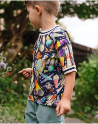Fleur Harris - 'Out of This World' Rocket Tee in Navy