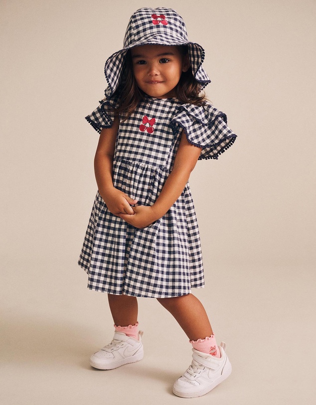 Huxbaby - Frilly Playsuit Cherry Pie Checks - Babies