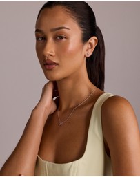 Michael Hill - Bow Necklace and Stud Earrings Gift Set with Cubic Zirconia in Sterling Silver