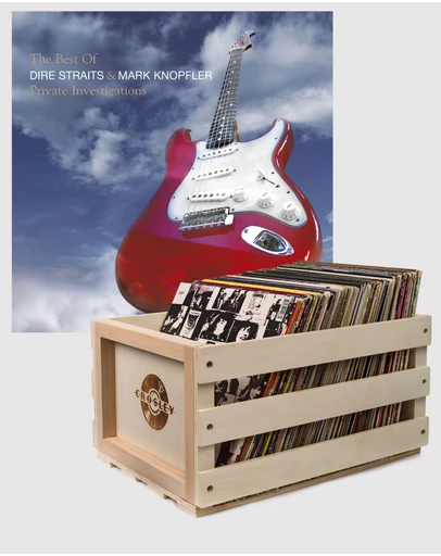 Universal Music - Crosley Record Storage Crate & Dire Straits, Mark K The Best Of Dire Straits - Double Vinyl Album Bundle