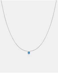 Ania Haie - Silver Bezel-Set Lab-Created Turquoise Solitaire Necklace