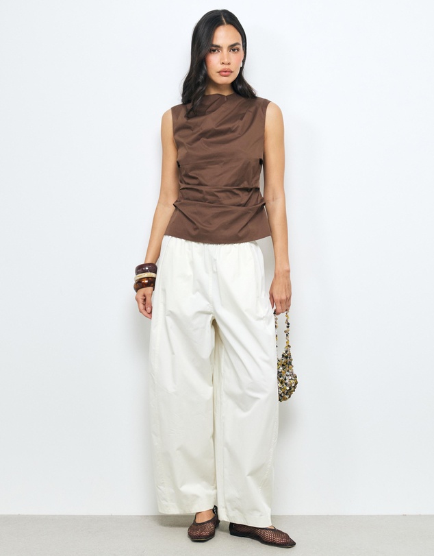 AERE - Ruched Organic Cotton Top