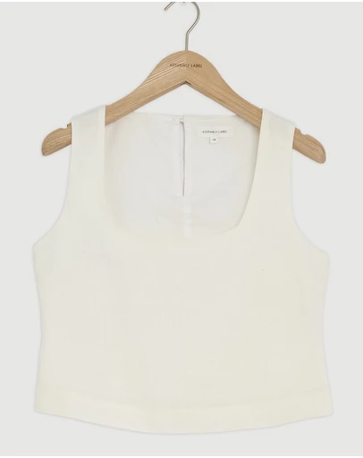 Revibe - Repaired Assembly Label Linen Womens Tops