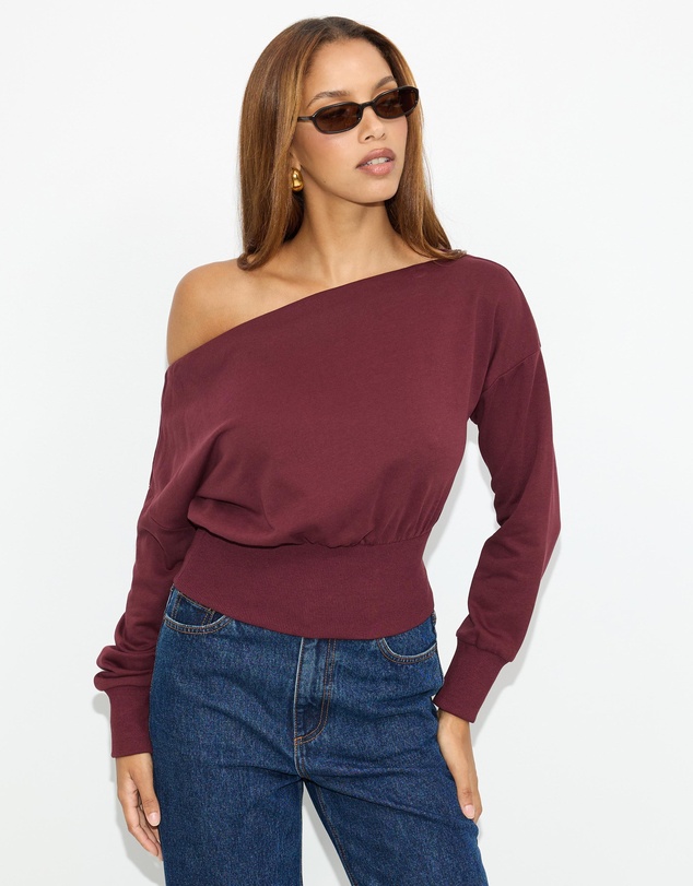 Dazie - Chill Vibes Off Shoulder Jumper