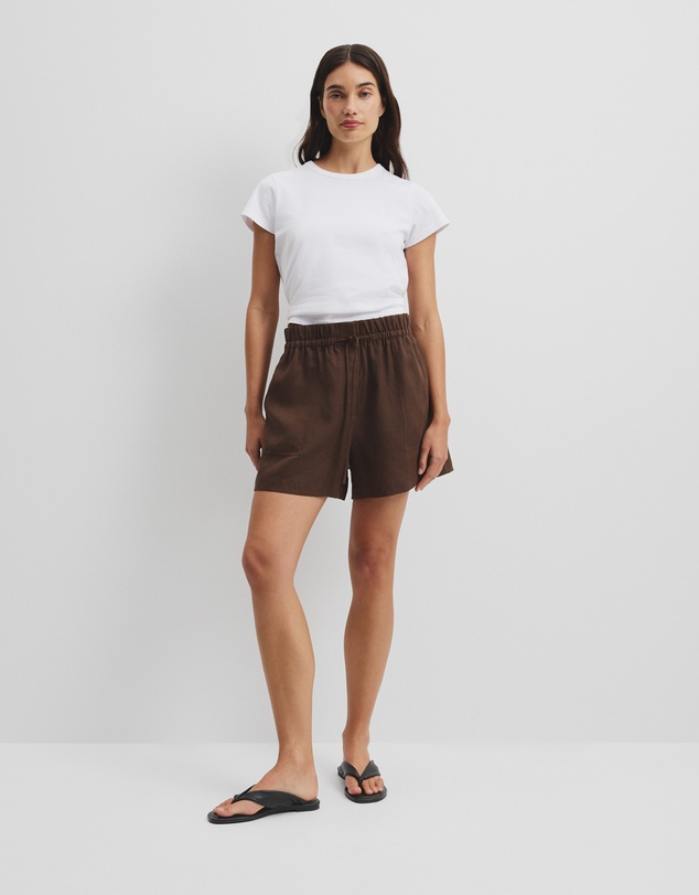 Country Road - Organically Grown Linen Tie Detail Short
