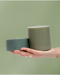 porter green - escc large pillar candle soy-blend unscented candles