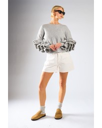 Glamorous - Tiered Ruffle Sleeve Sweater