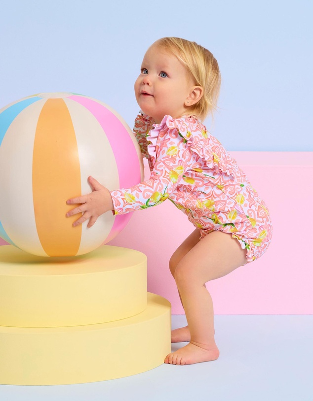 Seafolly - Lemon Tile Frill Rash Set - Babies