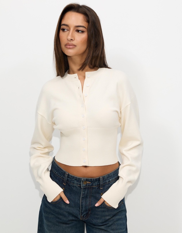 Dazie - Mira Cinched Waist Button Up Cardigan