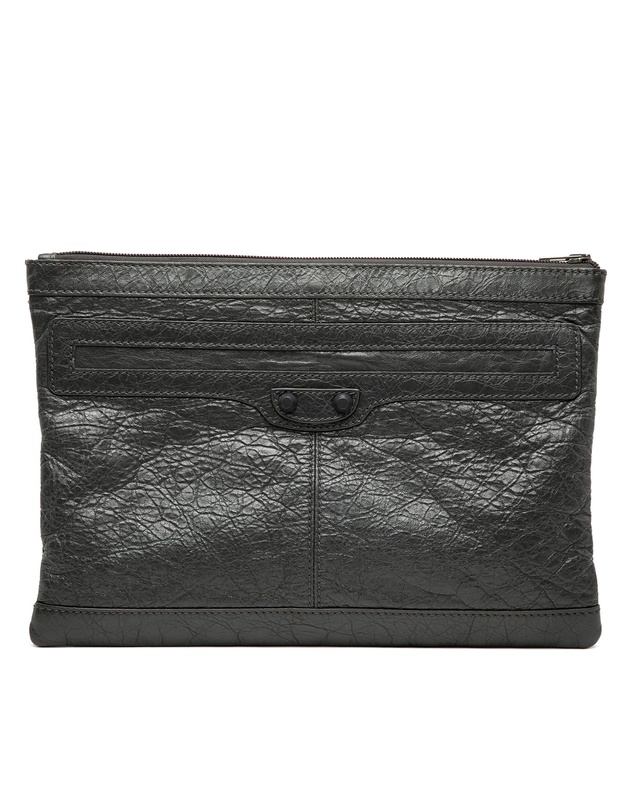Balenciaga - Pre-Loved Lambskin Motocross Classic Clip M Clutch